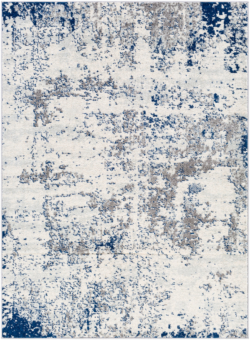 Sarah Abstract Modern Marble Dark Blue Rug