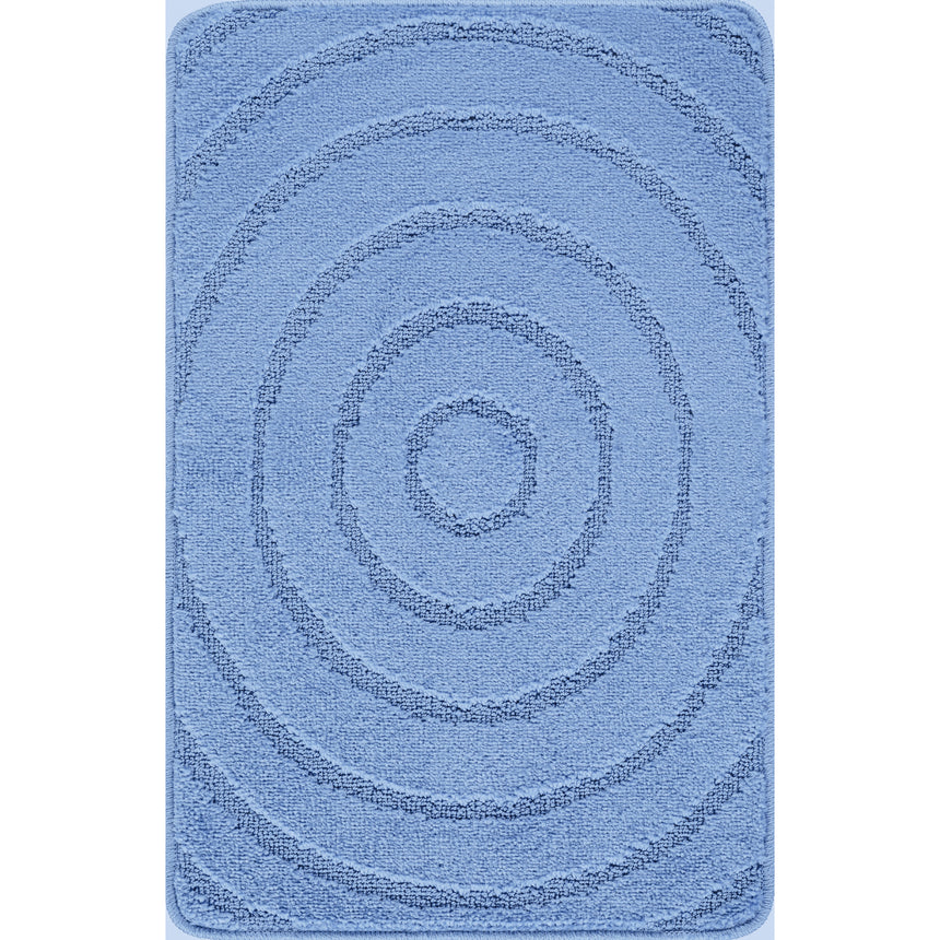 April 2-Piece Machine Washable Non-Slip Blue Bathroom Rug Set