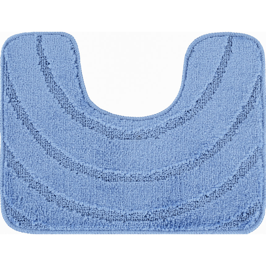 April 2-Piece Machine Washable Non-Slip Blue Bathroom Rug Set