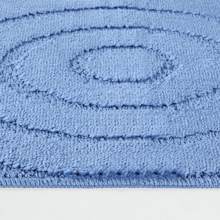 April 2-Piece Machine Washable Non-Slip Blue Bathroom Rug Set