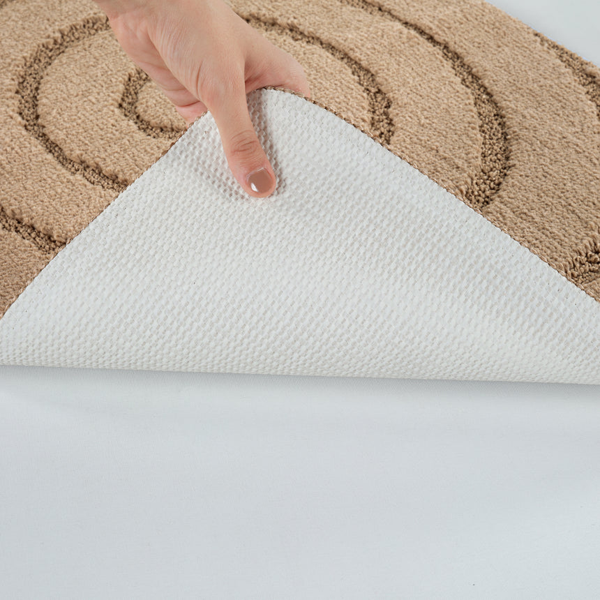 April 2-Piece Machine Washable Non-Slip Brown Bathroom Rug Set