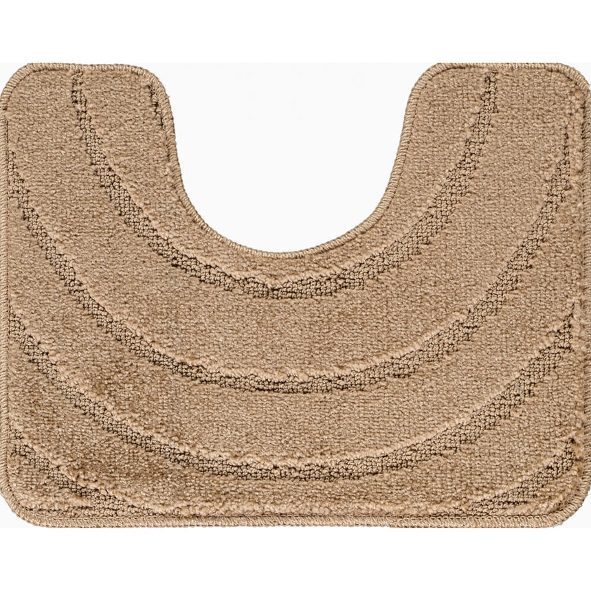 April 2-Piece Machine Washable Non-Slip Brown Bathroom Rug Set