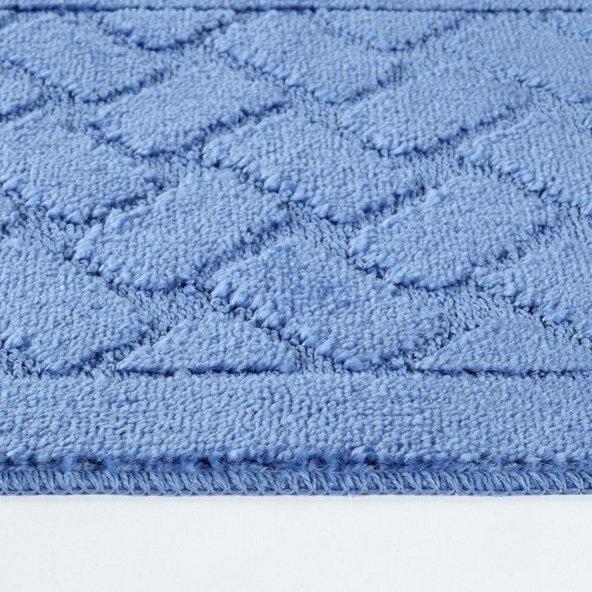 Nilah 2-Piece Machine Washable Non-Slip Blue Bathroom Rug Set