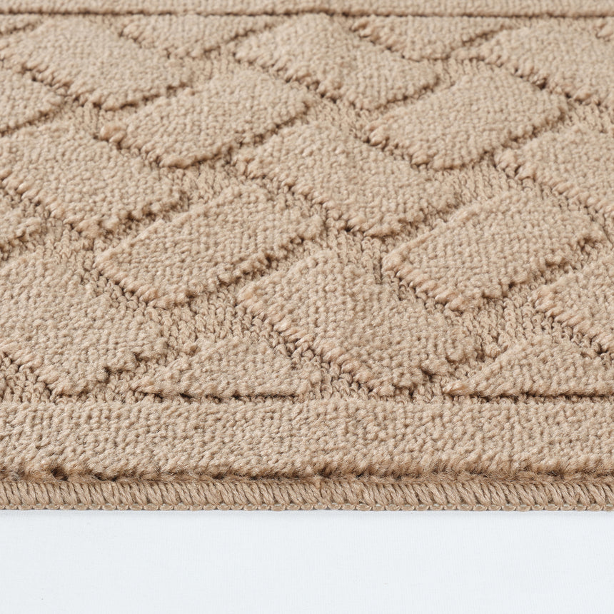 Nilah 2-Piece Machine Washable Non-Slip Brown Bathroom Rug Set