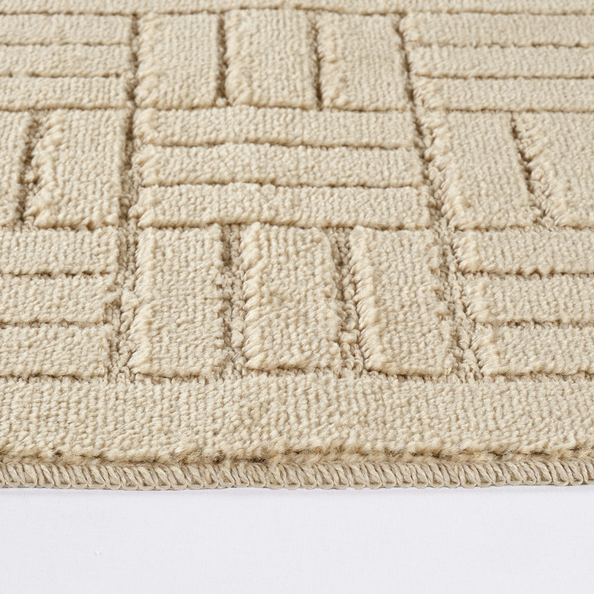 Royal 2-Piece Machine Washable Non-Slip Light Beige Bathroom Rug Set