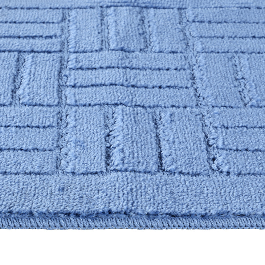 Royal 2-Piece Machine Washable Non-Slip Blue Bathroom Rug Set