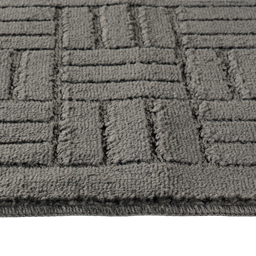 Royal 2-Piece Machine Washable Non-Slip Dark Grey Bathroom Rug Set