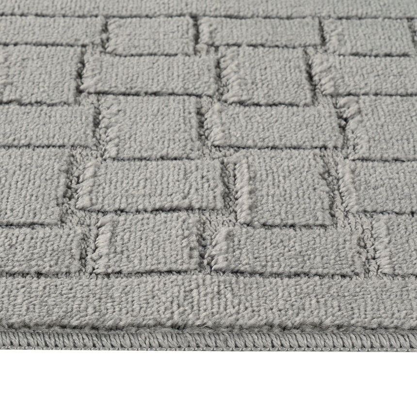 Tegan 2-Piece Machine Washable Non-Slip Light Grey Bathroom Rug Set