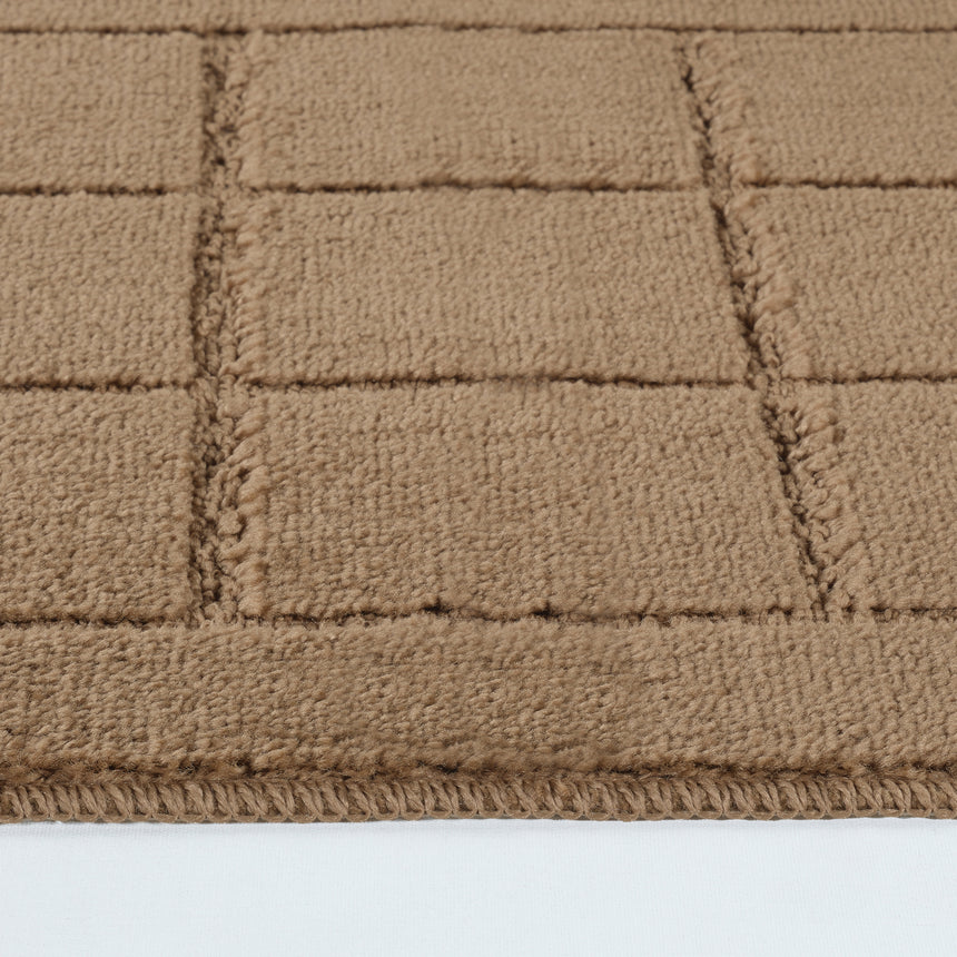 Noelle 2-Piece Machine Washable Non-Slip Brown Bathroom Rug Set