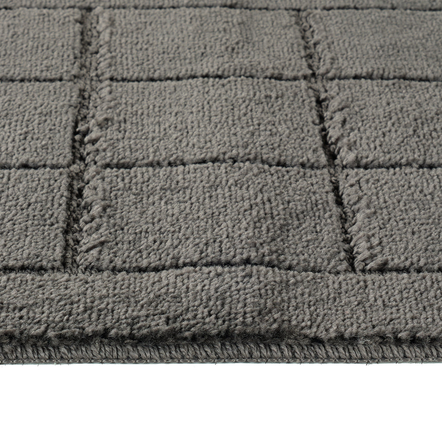 Noelle 2-Piece Machine Washable Non-Slip Dark Grey Bathroom Rug Set
