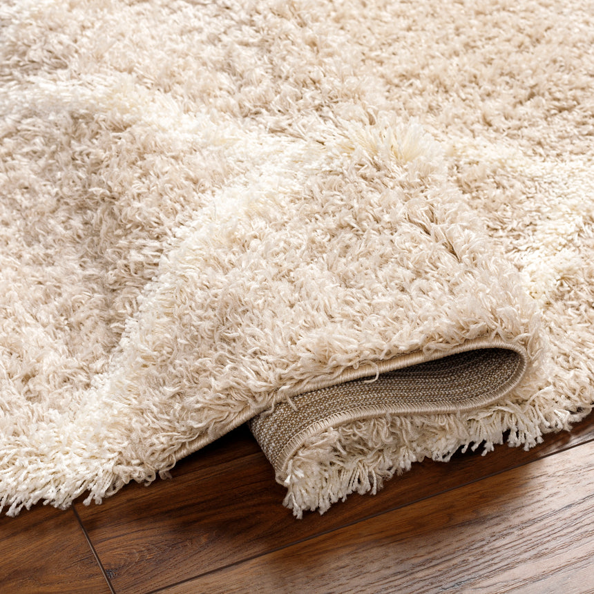 Judy Shaggy Cottage Plush Pile Beige Rug