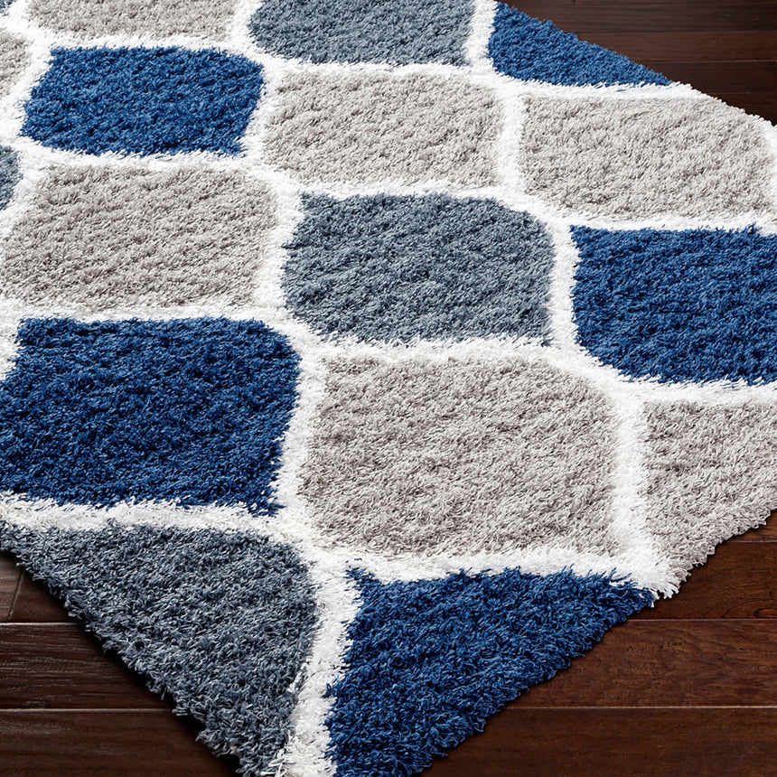 Judy Shaggy Cottage Plush Pile Light Grey Rug