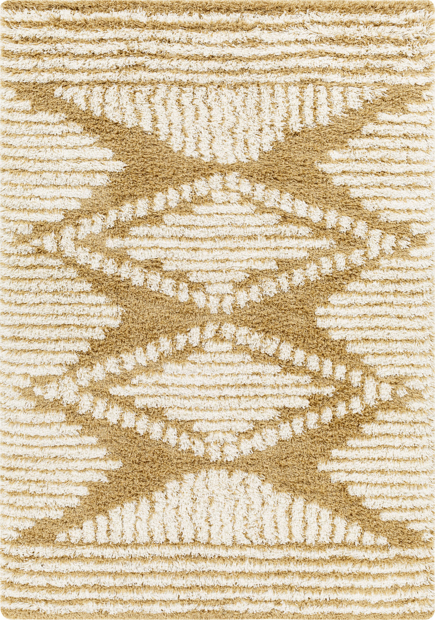 Nuria Shaggy Modern Plush Pile Camel Rug