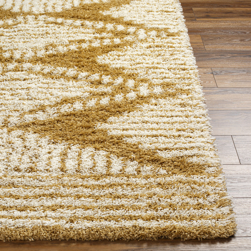 Nuria Shaggy Modern Plush Pile Camel Rug