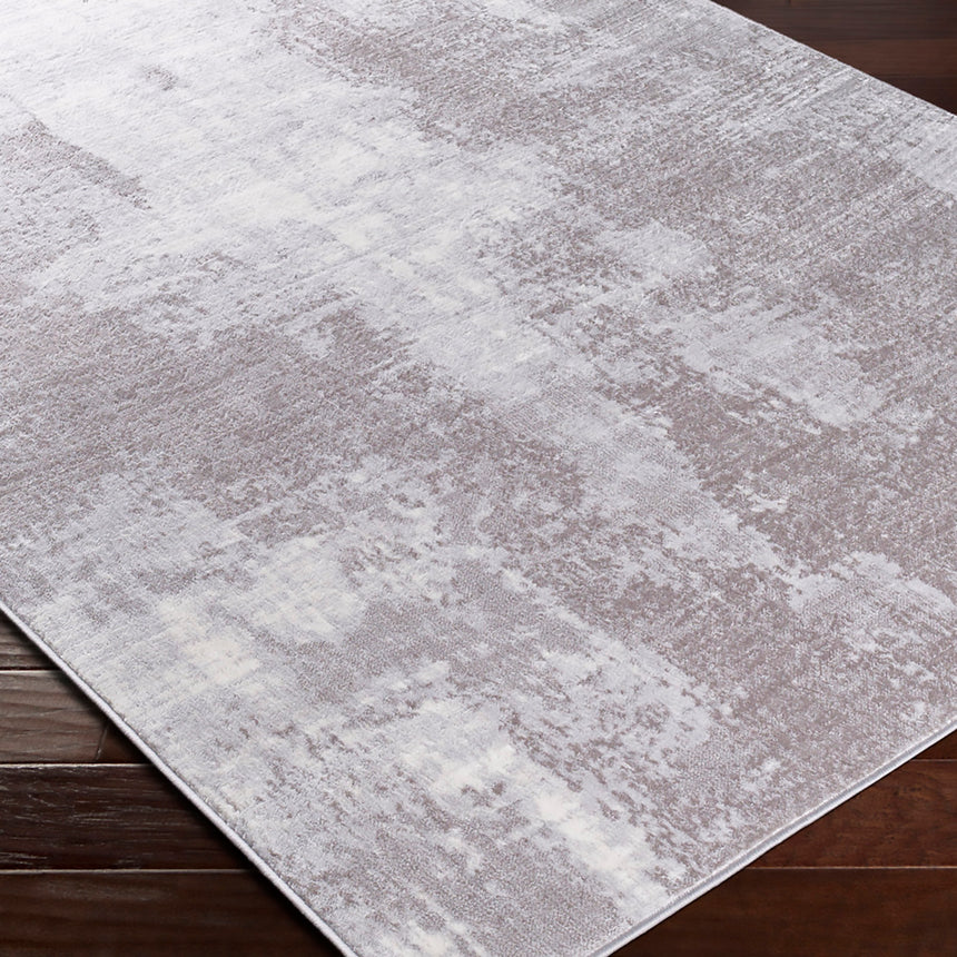 Giulia Abstract Modern Marble Light Grey Rug
