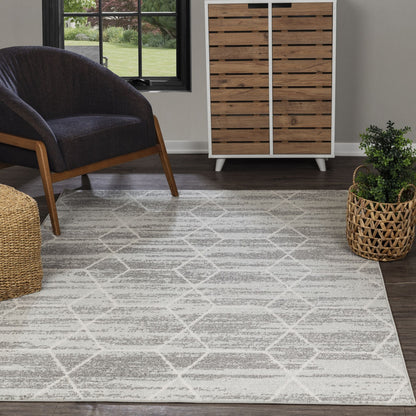 AANSHAL Scandi Geometric Grey Area Rug Roomscene