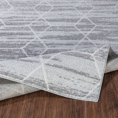 AANSHAL Scandi Geometric Grey Area Rug Fold