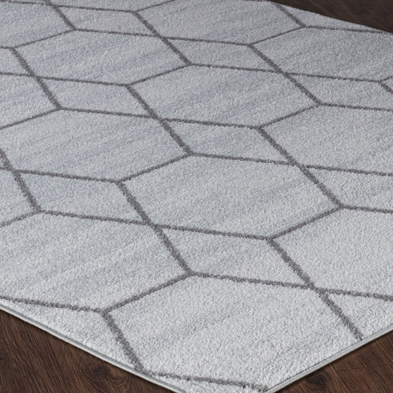 AANSHAL Scandi Geometric White Area Rug Corner