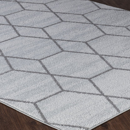 AANSHAL Scandi Geometric White Area Rug Corner
