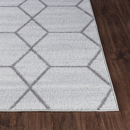 AANSHAL Scandi Geometric White Area Rug Front