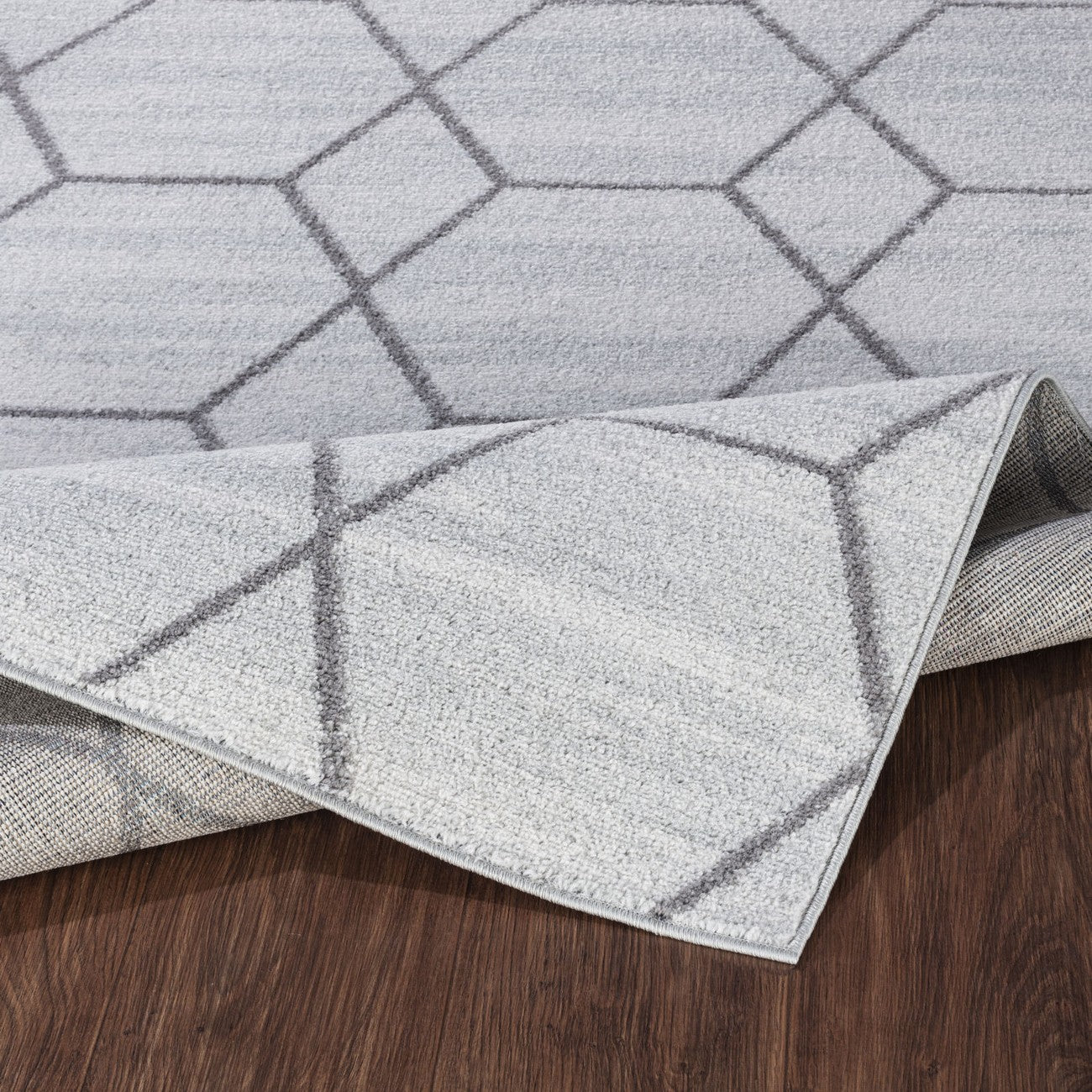 AANSHAL Scandi Geometric White Area Rug Fold
