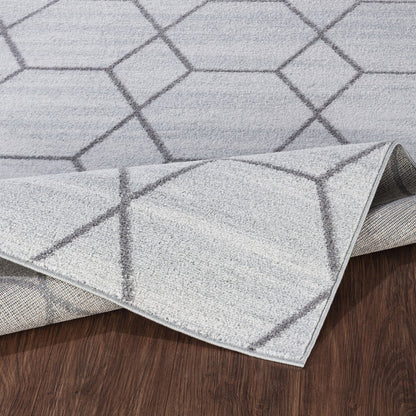 AANSHAL Scandi Geometric White Area Rug Fold