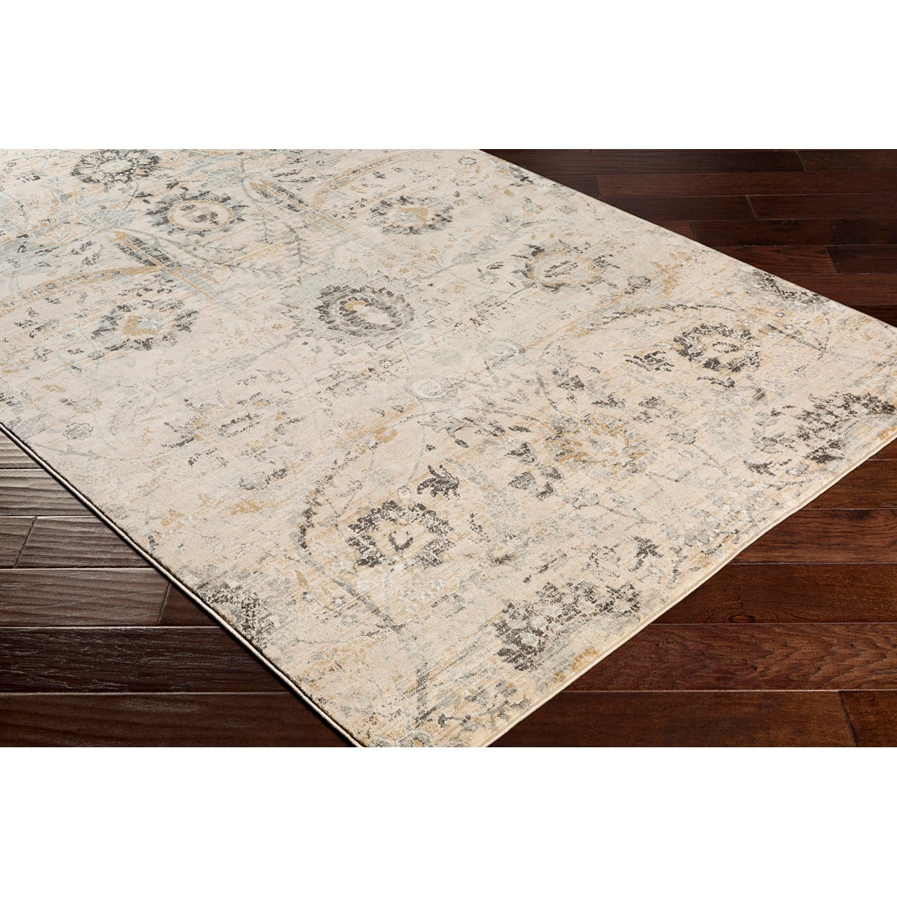 AARYA Vintage Traditional Oriental Boho Beige Area Rug Corner