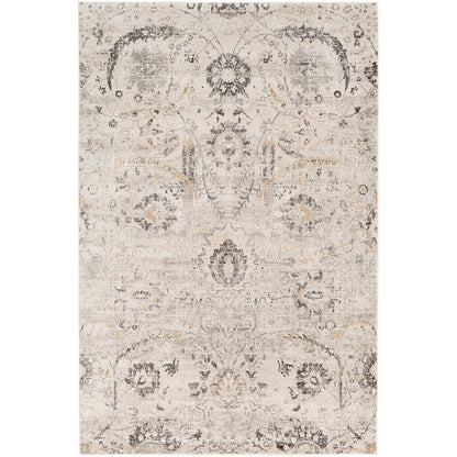 AARYA Vintage Traditional Oriental Boho Charcoal Area Rug Flat