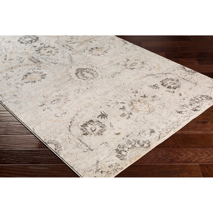 AARYA Vintage Traditional Oriental Boho Charcoal Area Rug Corner
