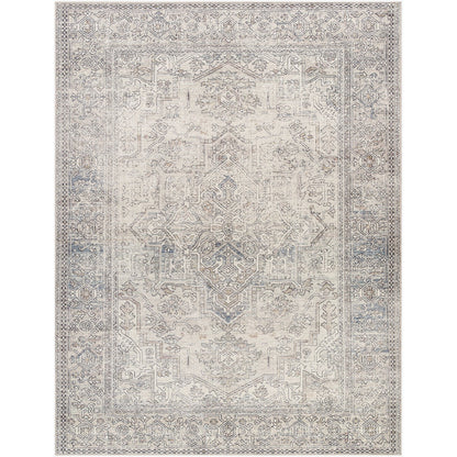 AASHI Becki Owens x Livabliss Vintage Traditional Oriental Boho Navy/Cream Area Rug Flat