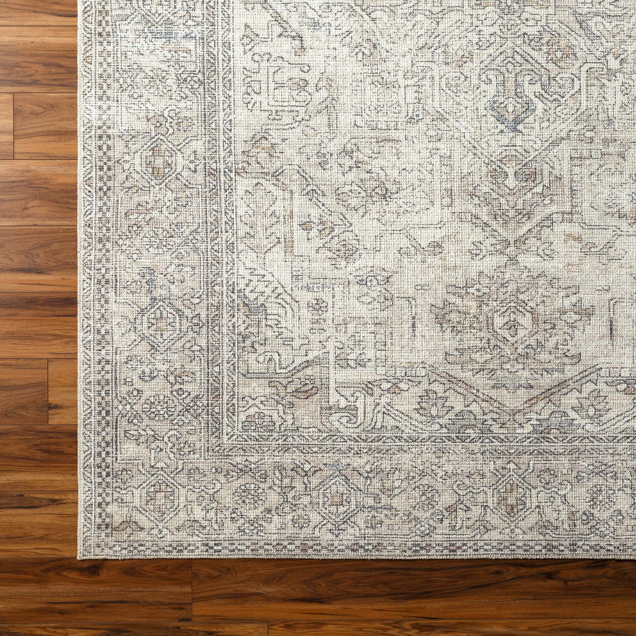 AASHI Becki Owens x Livabliss Vintage Traditional Oriental Boho Navy/Cream Area Rug Overhead