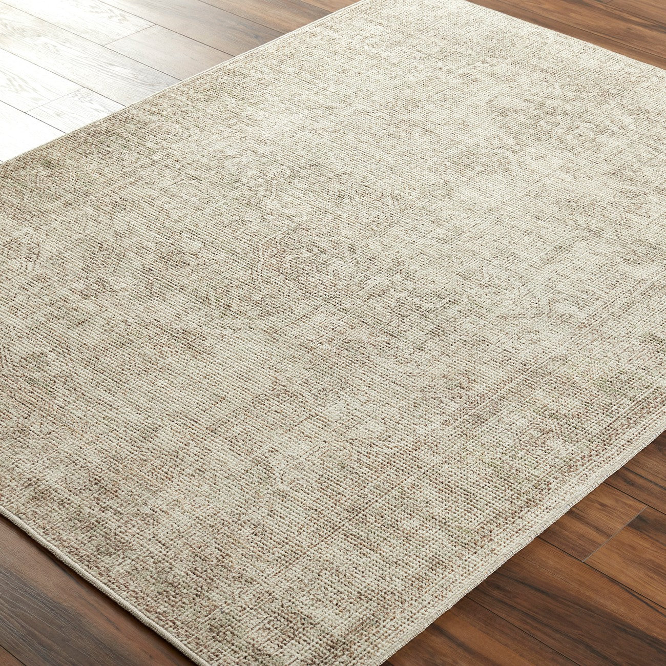 AASHI Becki Owens x Livabliss Vintage Traditional Oriental Boho Sage/Cream Area Rug Corner