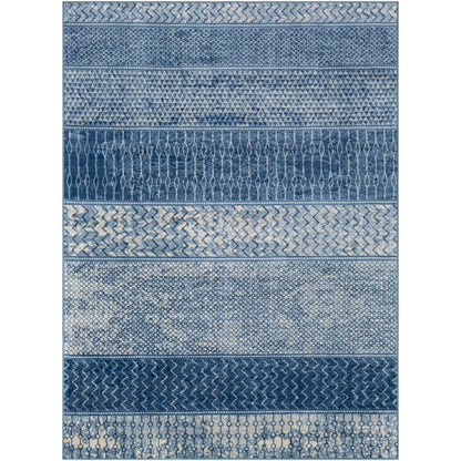 ADELE Scandi Geometric Bright Blue Area Rug Flat