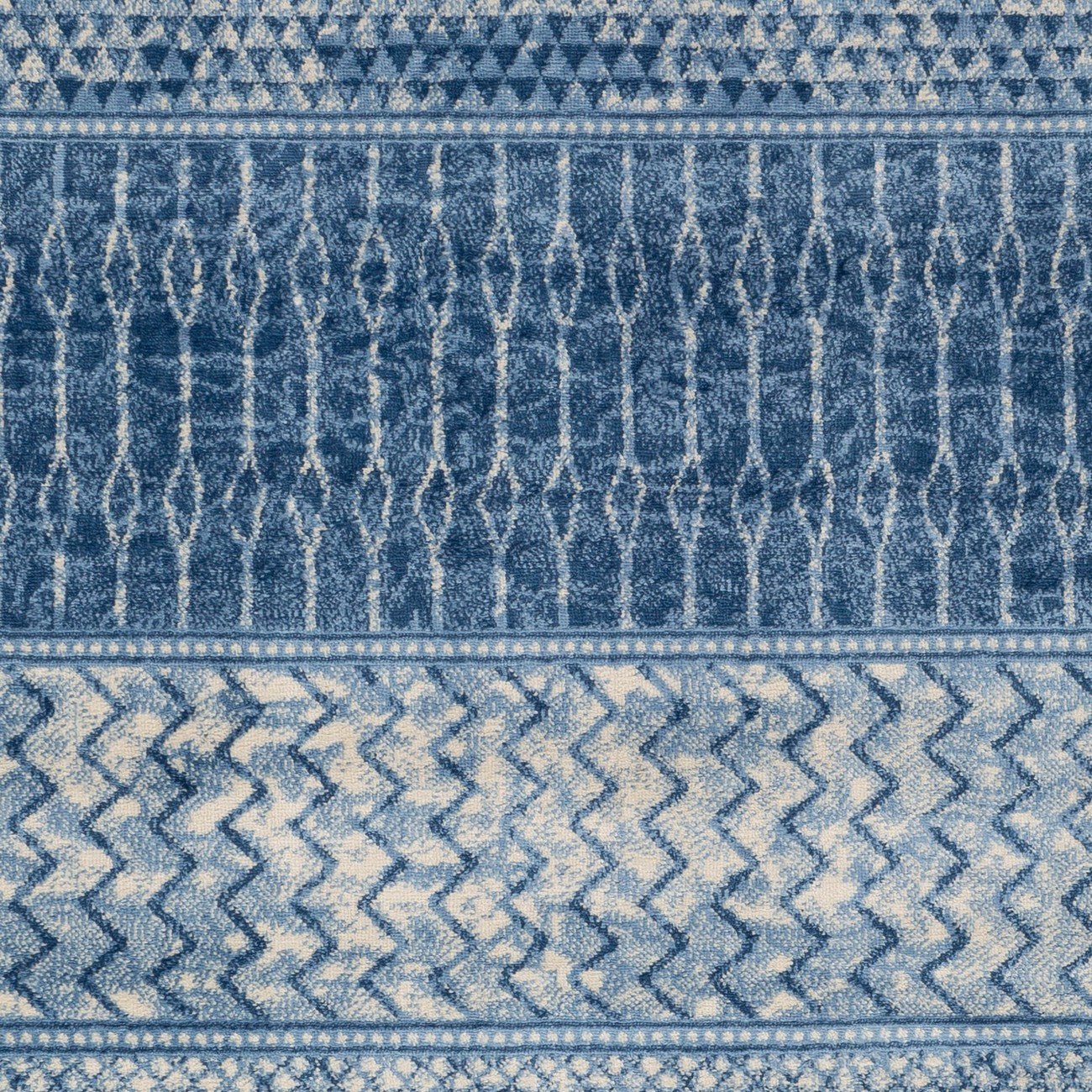 ADELE Scandi Geometric Bright Blue Area Rug Swatch