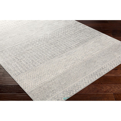 ADELE Scandi Global Grey Area Rug Corner