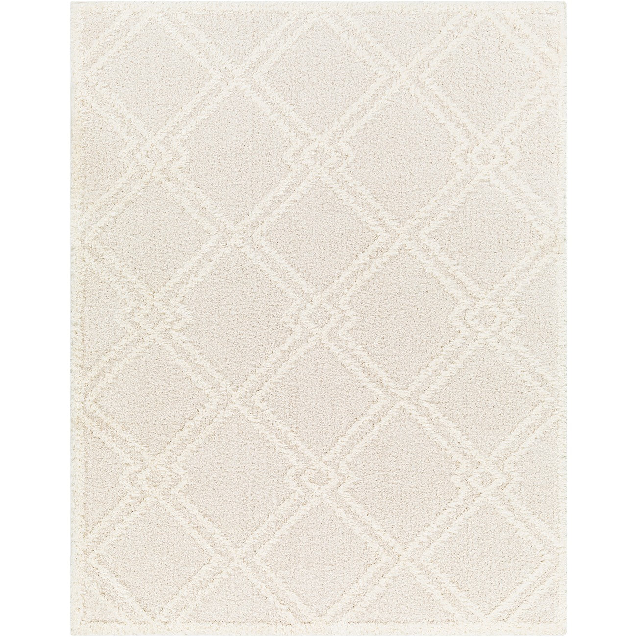 AFARIN CREEK Shaggy Modern Plush Pile Light Grey Area Rug Flat