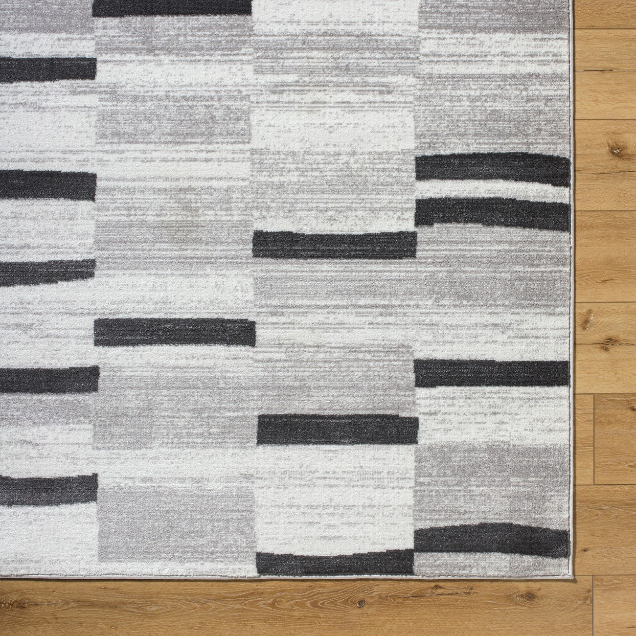 AISHA Scandi Modern Black Area Rug Overhead
