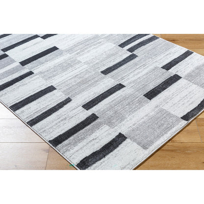 AISHA Scandi Modern Black Area Rug Corner