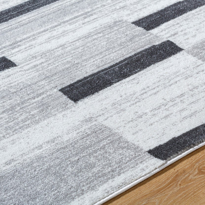 AISHA Scandi Modern Black Area Rug Texture