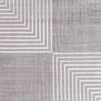 AITANA Scandi Modern Beige/White Area Rug Swatch
