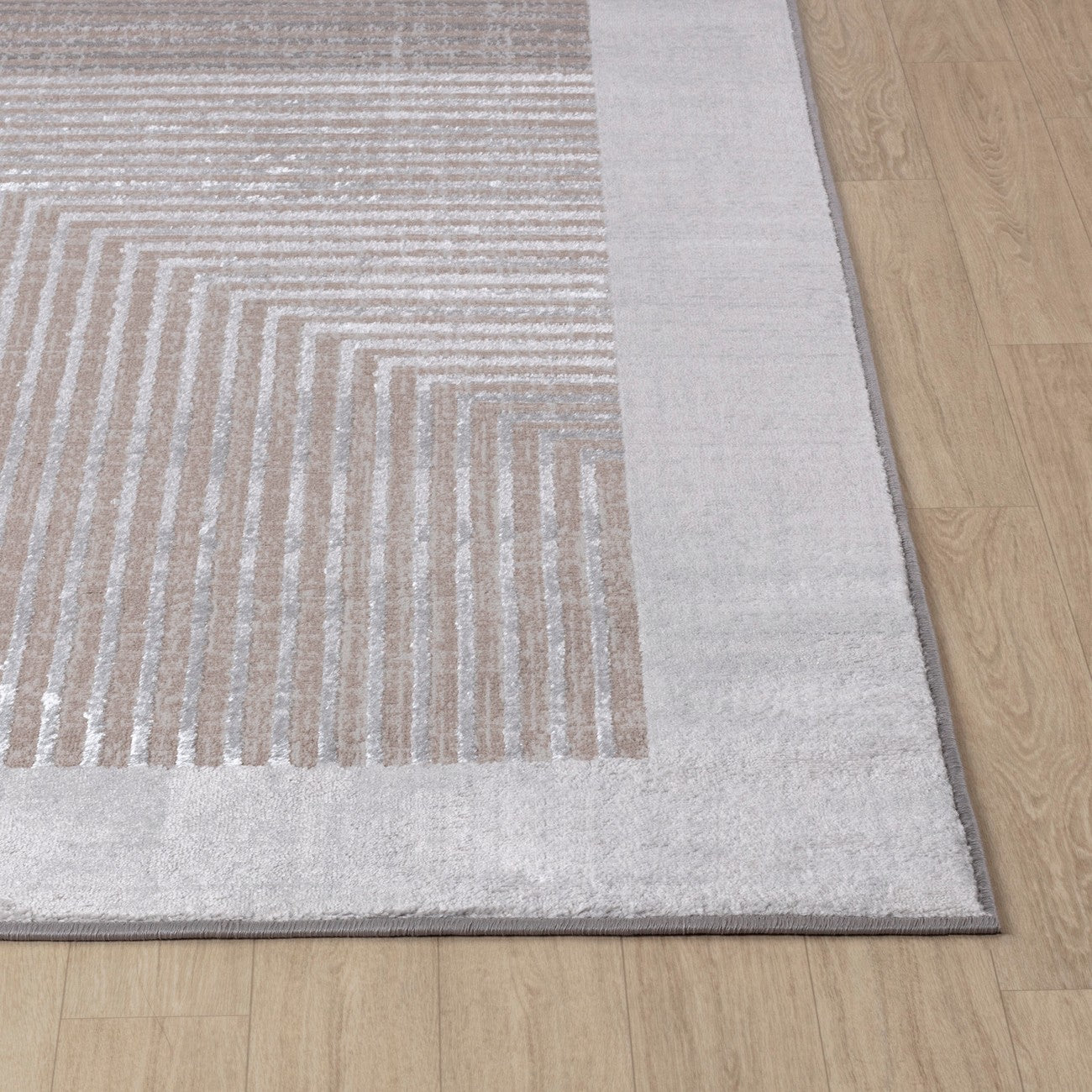 AITANA Scandi Modern Beige/White Area Rug Front
