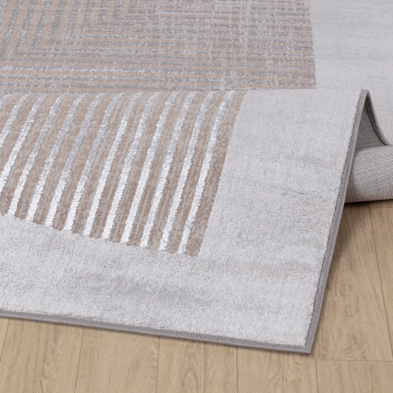 AITANA Scandi Modern Beige/White Area Rug Fold