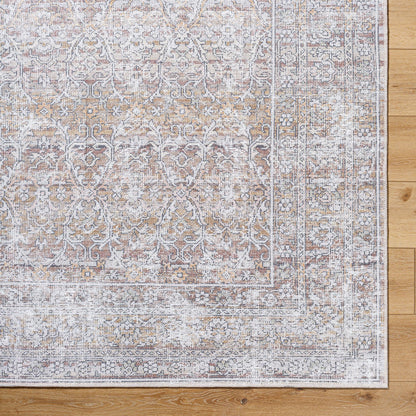 AKIFAH Our PNW Home x Livabliss Machine Washable Oriental Boho Dark Brown/Cream Area Rug Overhead