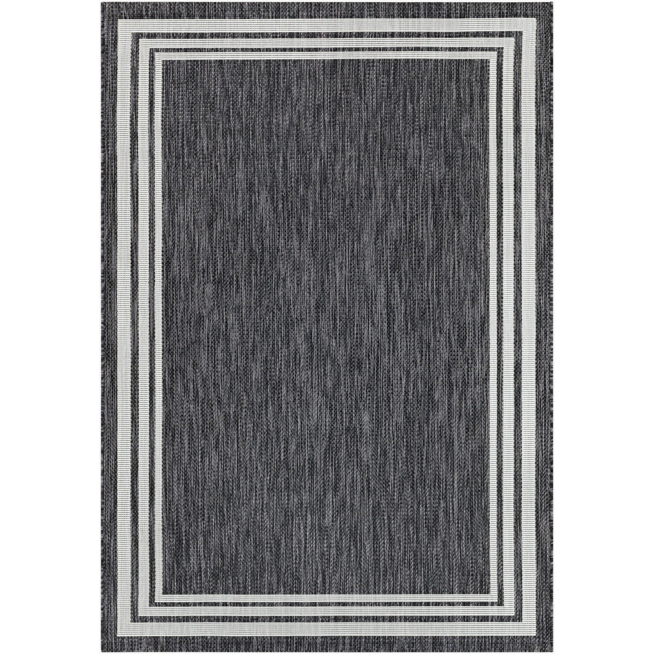 AKRITI Indoor & Outdoor Traditional Boho Dark Grey Area Rug Flat