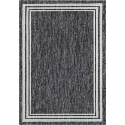 AKRITI Indoor & Outdoor Traditional Boho Dark Grey Area Rug Flat