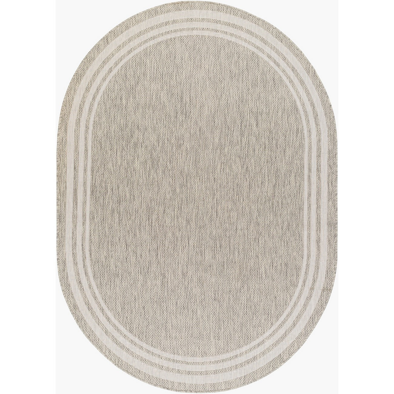 AKRITI Indoor & Outdoor Traditional Light Grey Area Rug Flat