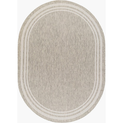 AKRITI Indoor & Outdoor Traditional Light Grey Area Rug Flat