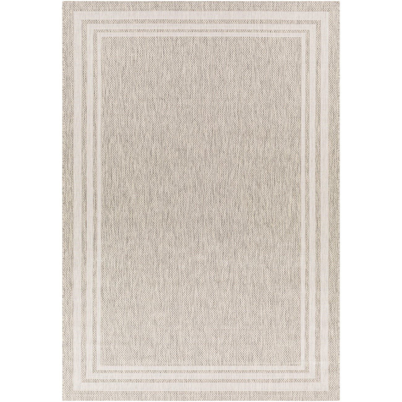 AKRITI Indoor & Outdoor Traditional Light Grey Area Rug Flat