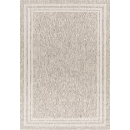 AKRITI Indoor & Outdoor Traditional Light Grey Area Rug Flat