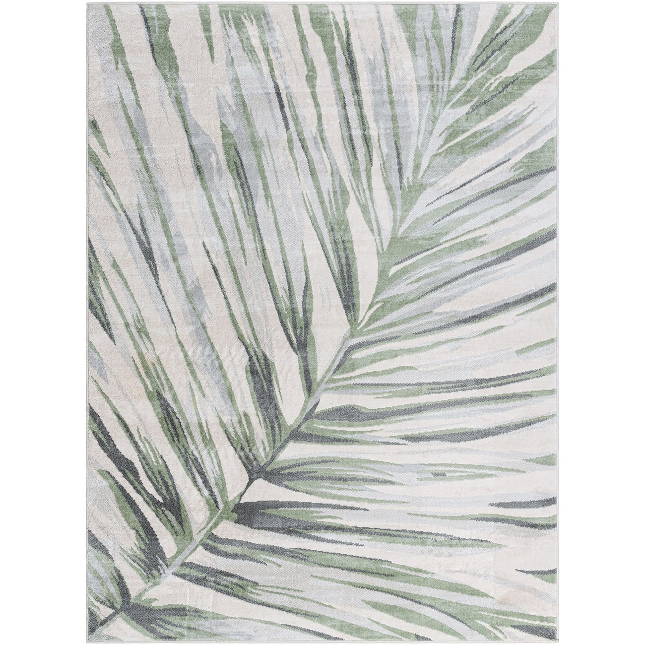 ALAYA Scandi Coastal Medium Green Area Rug Flat